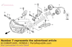 Here you can order the no description available at the moment from Honda, with part number 61108HP1600: