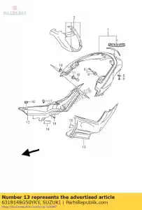 Suzuki 6318148G50YKY cover,rear fend - Bottom side