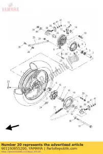 yamaha 901160855200 boulon, goujon (3tj) - La partie au fond