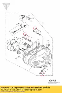 triumph T3200148 bolt, m6x30, silver - Bottom side