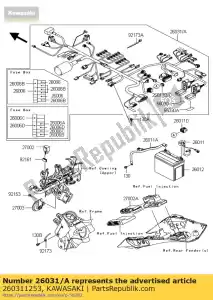 Kawasaki 260311253 arnês principal - Lado inferior