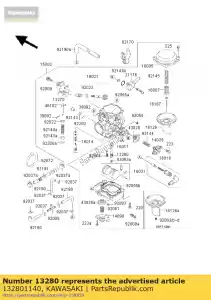 Kawasaki 132801140 holder,needle jet - Bottom side