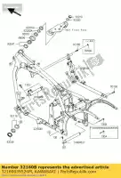 32160039526M, Kawasaki, frame-comp, f.m. grijs kawasaki vn classic b custom c vulcan lt d vn900 900 , Nieuw