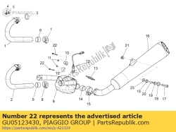 Aprilia GU05123430, Rh hose clamp, OEM: Aprilia GU05123430