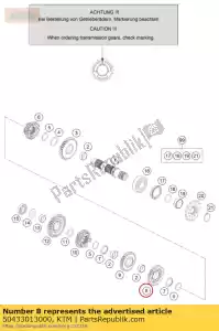 ktm 50433013000 pignon fou, 3e vitesse, 28t - La partie au fond