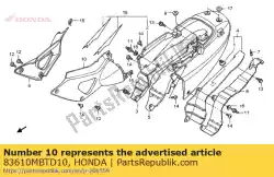 Aquí puede pedir cubierta, l. Lado de Honda , con el número de pieza 83610MBTD10: