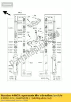 440051376, Kawasaki, forcella sinistra del tubo kawasaki zrx  c zrx1100 1100 , Nuovo