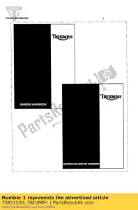 triumph T3851530 owners handbook assy - Bottom side