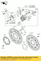 430800054DJ, Kawasaki, compasso de calibre-sub-conjunto, fr, lh, b kawasaki z  m r eversion d b c a l sugomi edition special e version abs zr800 zr750 f z750 z800 cds z800e 750 800 , Novo