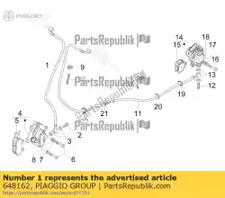 Tutaj możesz zamówić przewody hydrauliczne hamulca tylnego od Piaggio Group , z numerem części 648162: