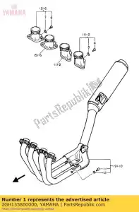 Yamaha 2GH135860000 articulación, carburador 1 - Lado inferior