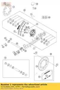 ktm 51510001344 achterwiel cpl. 2,15x18'exc 13 - Onderkant