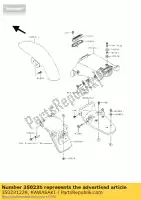 350231229, Kawasaki, parafango posteriore, rr, sotto kawasaki el eld ele 250 252, Nuovo