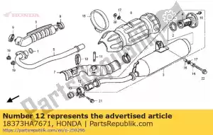 Honda 18373HA7671 bande, silencieux - La partie au fond