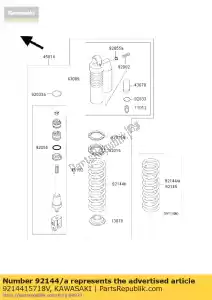 kawasaki 9214415718V ressort, amortisseur, kx100-c3 - La partie au fond