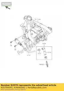 Kawasaki 920700045 vela de ignição, mr8ci-8 (ngk) - Lado inferior