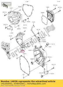 Kawasaki 140260093 cadena de cubierta - Lado inferior