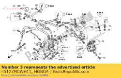 Aquí puede pedir comp. De manguera, fr. Sub freno de Honda , con el número de pieza 45127MCWH11: