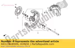 kraag, r fr wiel van Honda, met onderdeel nummer 44311KGB900, bestel je hier online: