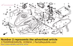 Ici, vous pouvez commander le réservoir assy * nha30m * auprès de Honda , avec le numéro de pièce 17500MGED40ZB:
