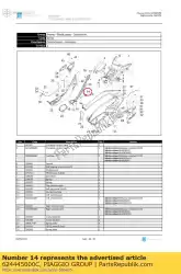 Ici, vous pouvez commander le capot central droit auprès de Piaggio Group , avec le numéro de pièce 624445000C: