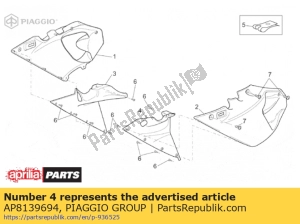 aprilia AP8139694 lh innenverkleidung. schwarz - Unterseite