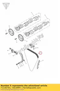 triumph T1140765 chain, cam, 126 links - Bottom side