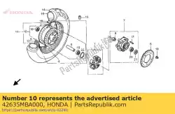 Aqui você pode pedir o hub sub assy., rr. Em Honda , com o número da peça 42635MBA000: