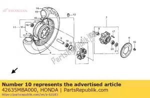 Honda 42635MBA000 hub sub assy., rr. - Lado inferior