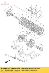 yamaha 5S7163340000 resorte, embrague 2 - Lado inferior