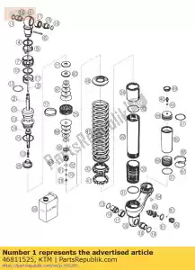 ktm 46811525 shock abs. fondo l = 46 - Lado inferior