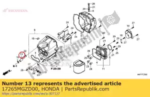 Honda 17265MGZD00 tube, breather - Bottom side