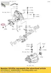 Here you can order the bolt,10x16 kaf400kjf from Kawasaki, with part number 921530621: