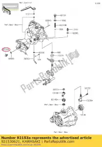 kawasaki 921530621 bolt,10x16 kaf400kjf - Bottom side