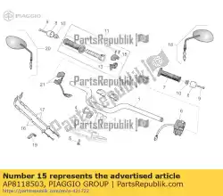 Here you can order the rear gas lever u-bolt from Piaggio Group, with part number AP8118503: