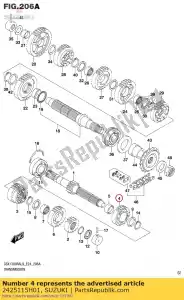 Suzuki 2425115H01 marcha, 5ª marcha - Lado inferior