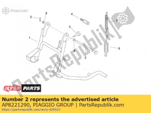 aprilia AP8221290 stand pin - Bottom side