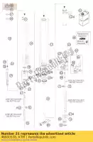 48600538, KTM, stelo d = 14 m11x1 l = 501 ktm super enduro 950 2006 2007 2008 2009, Nuovo