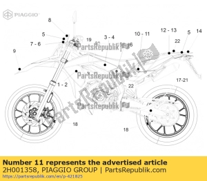 aprilia 2H001358 naklejka na tylny lewy panel boczny - Dół