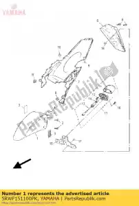 yamaha 5RWF151100PK garde-boue avant - La partie au fond