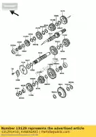 131291410, Kawasaki, versnelling, input top, 24t kawasaki klr kx tengai 600 500 650, Nieuw