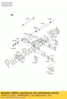 33001162510, Kawasaki, Rami?-komp-swing, czarny kx500-d9 kawasaki gpz 500 1994 1995 1996 1997 1998 1999 2000 2002 2003, Nowy