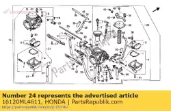 Ici, vous pouvez commander le levier, démarreur auprès de Honda , avec le numéro de pièce 16120ML4611: