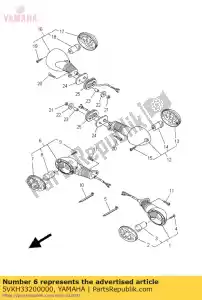 yamaha 5VKH33200000 luz intermitente delantera derecha - Lado inferior