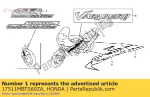 honda 17511MBTS60ZA listra, r. tanque de combustível * tipo1 * (tipo1) - Lado inferior