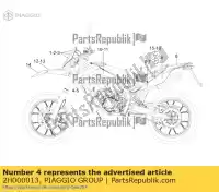 2H000013, Piaggio Group, conduit d'air droit. décalque gilera rcr rcr 50 smt zapabb01 50 2013 2016 2017, Nouveau