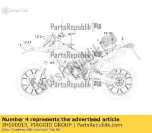 Piaggio Group 2H000013 conduit d'air droit. décalque - La partie au fond