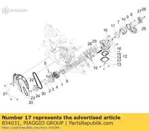 Piaggio Group 834031 plate - Bottom side