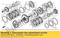 Here you can order the plate a, clutch end (1. 9mm) from Honda, with part number 22551HP7A01: