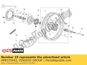 aprilia AP8125442 rear wheel spacer - Bottom side